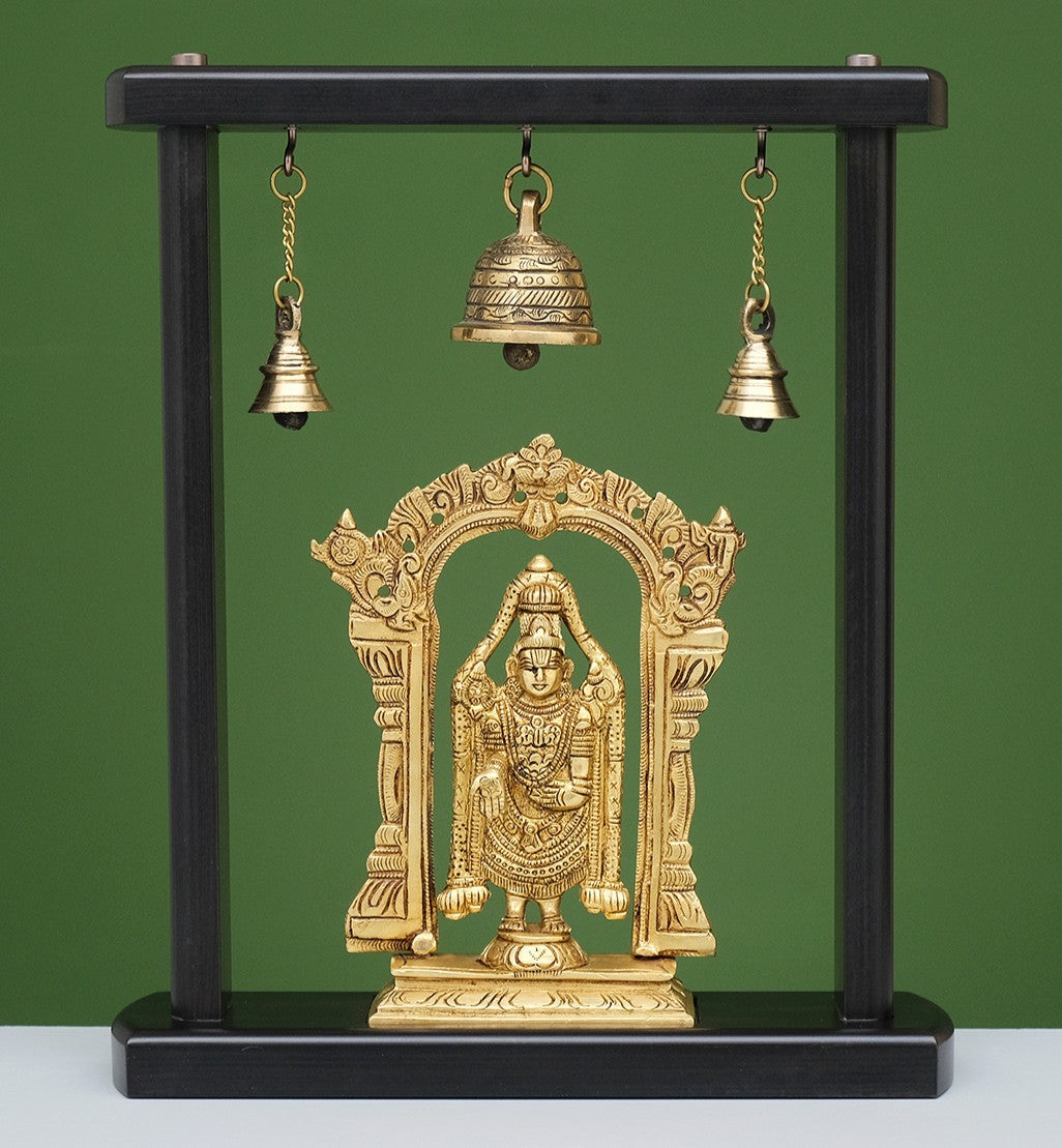 13" Venkateswara swamy in brass with frame