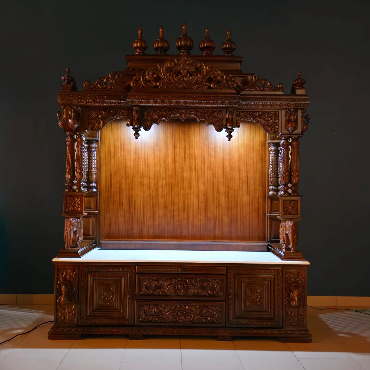 60" Pooja Mandir In Teak Wood