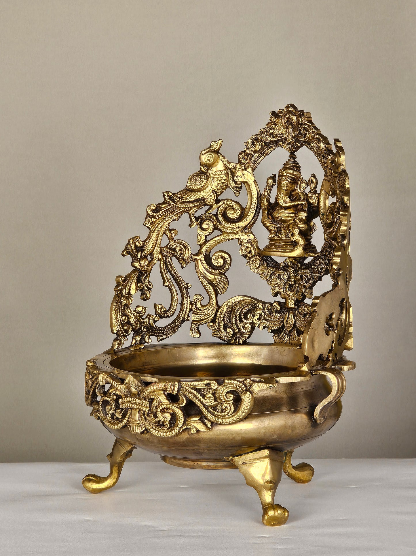 13" Ganesh Urli in Bronze