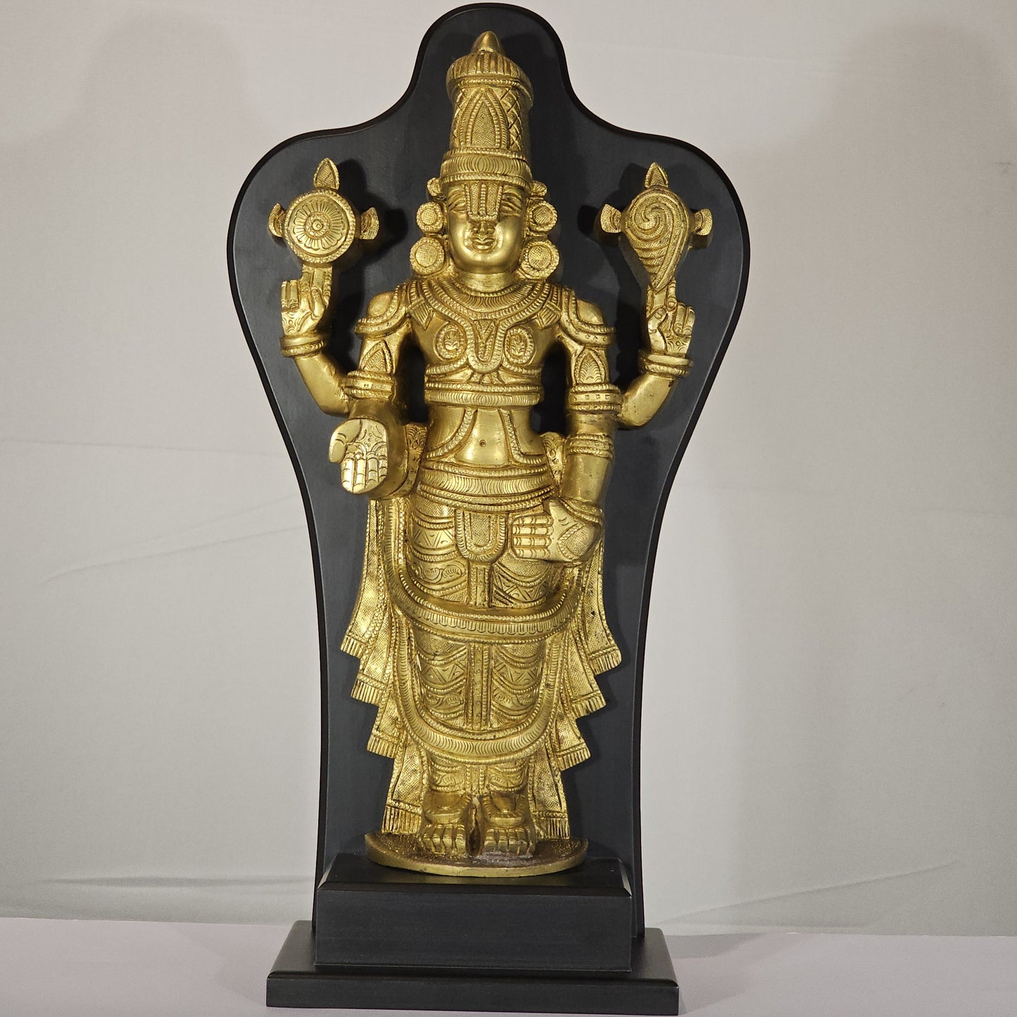 18" Venkateswara Swamy in brass with frame