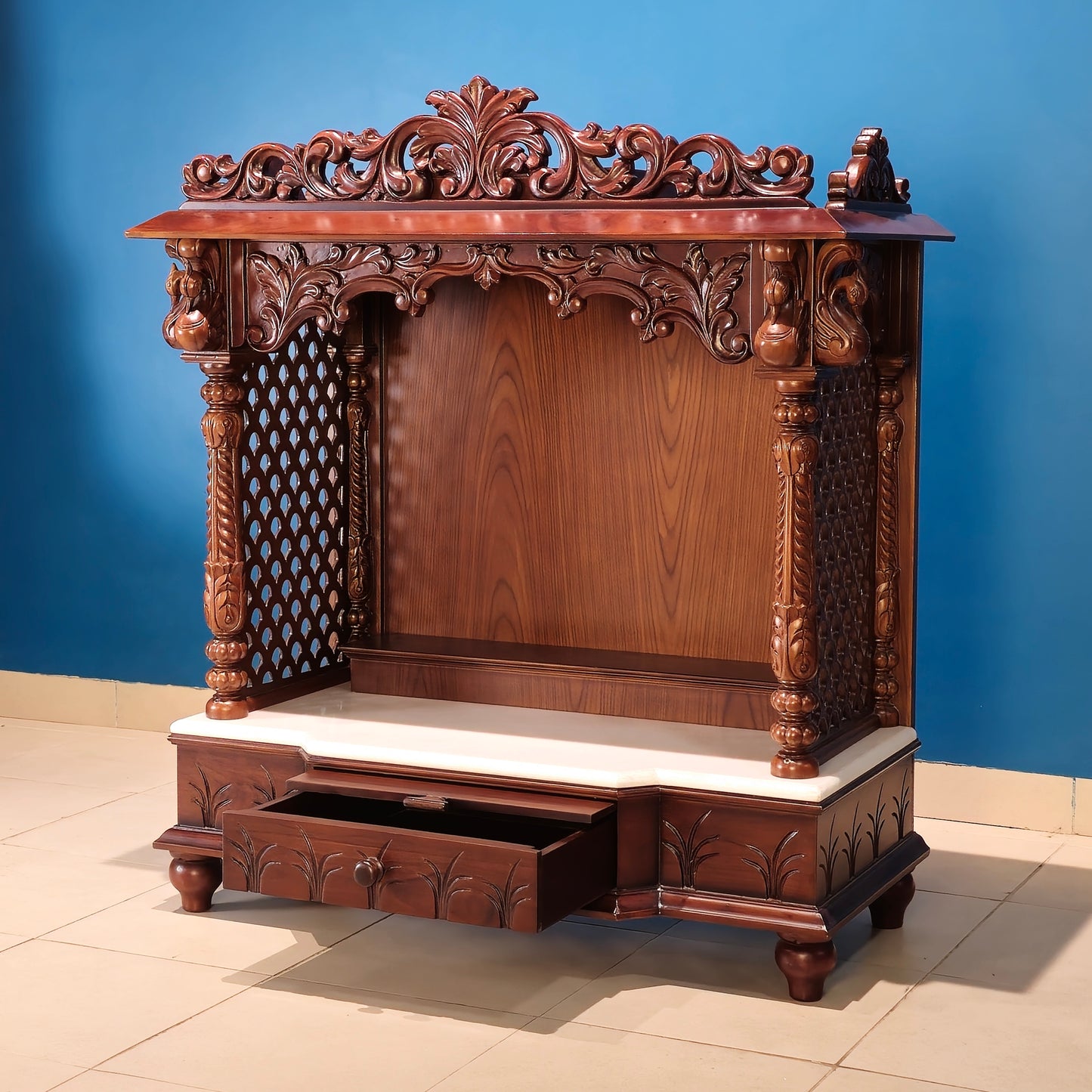 33" Pooja Mandir In Teak Wood