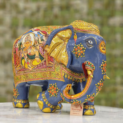10" Elephant Painted in Wood