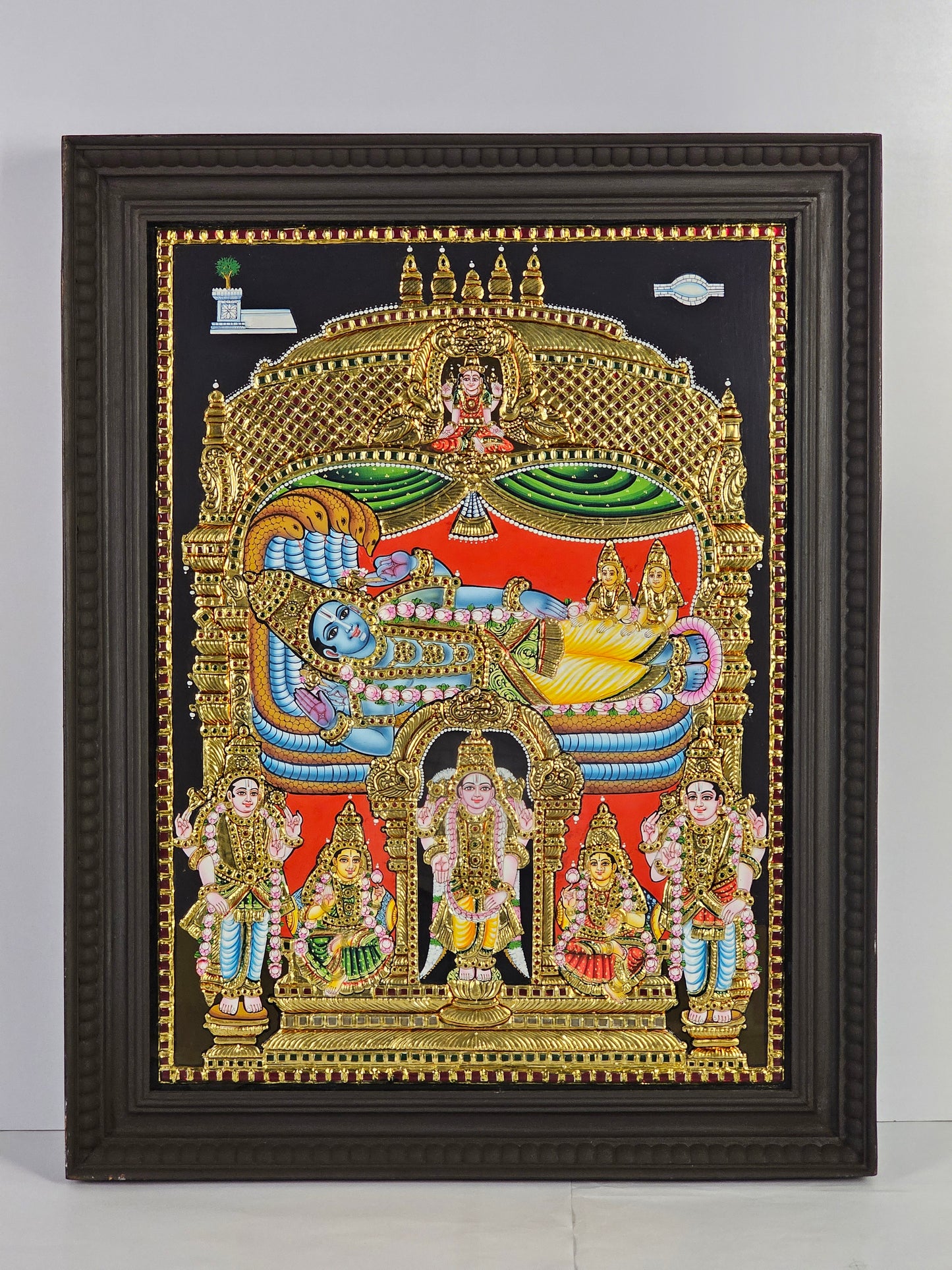 Sri Ranganatha Swamy Tanjore Painting with 22K Gold work