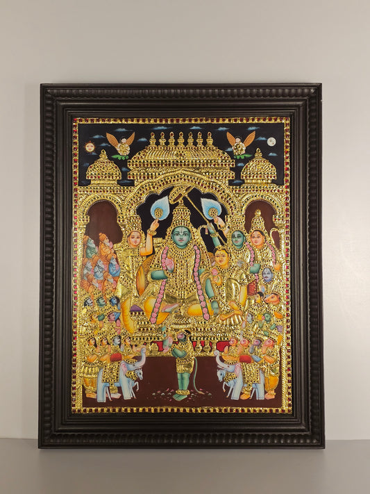 Handcrafted Ram Parivar Tanjore Painting