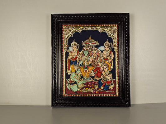 Exquisite Ram Parivar Tanjore Painting | 22 Carat Gold Foil | Handcrafted Traditional South Indian Art