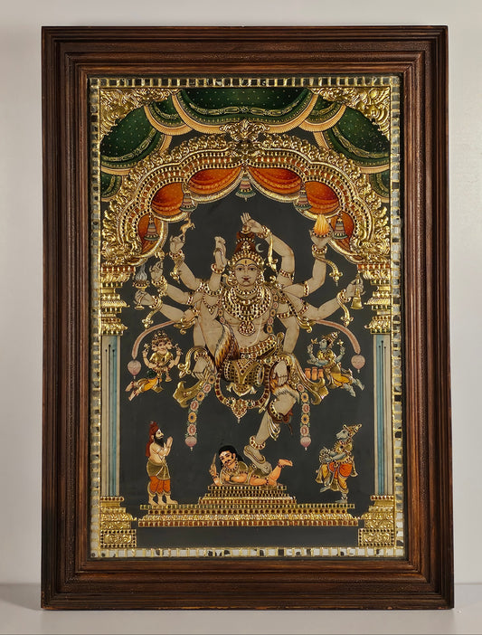42" Shiva Nattyam  Tanjore Painting