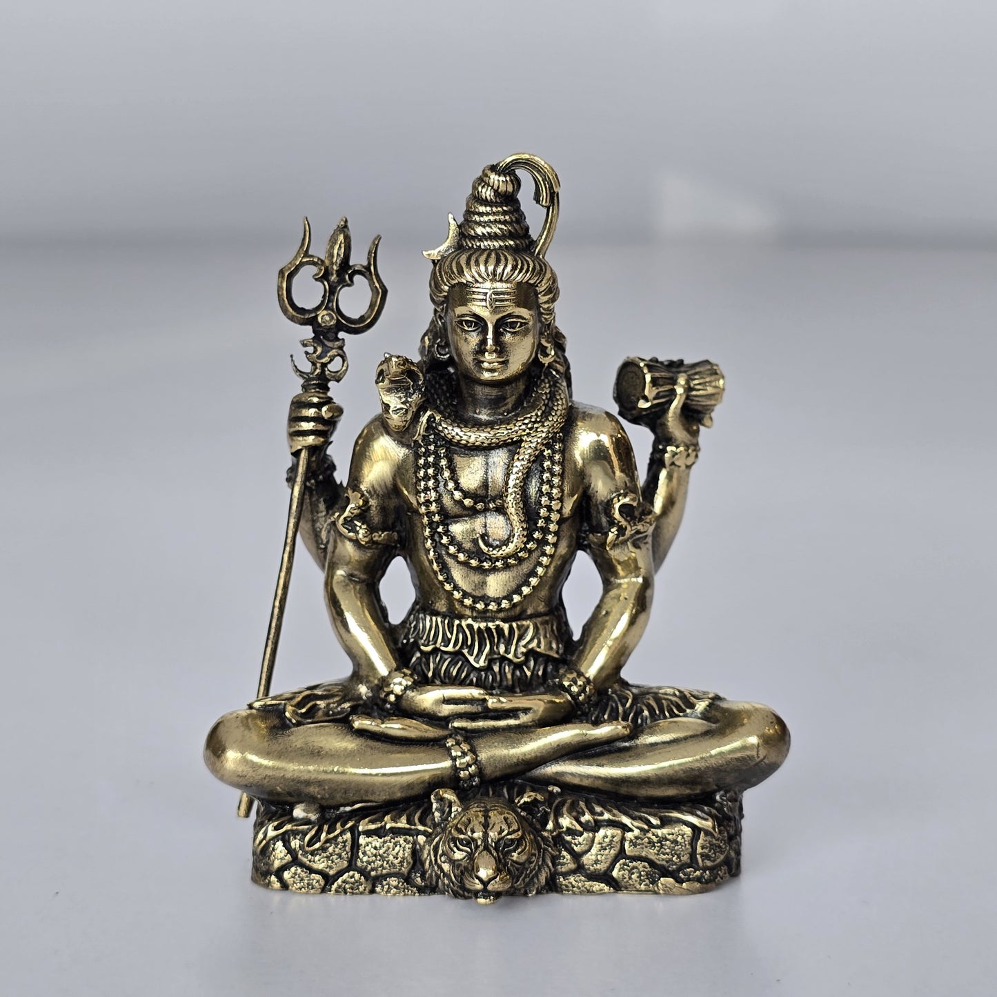 5" Shiva Siiting in Dhyanamudra in fine brass