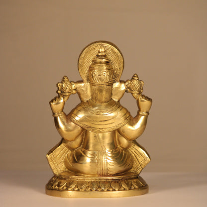 Ganesha Brass Idol | Traditional South Indian Design | 10 Inch