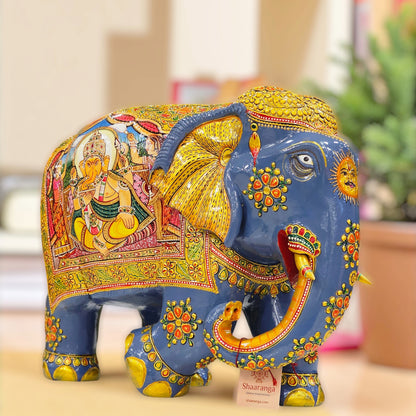 10" Elephant Painted in Wood