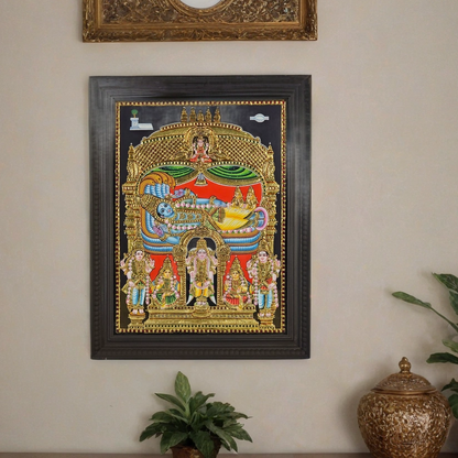 Sri Ranganatha Swamy Tanjore Painting with 22K Gold work