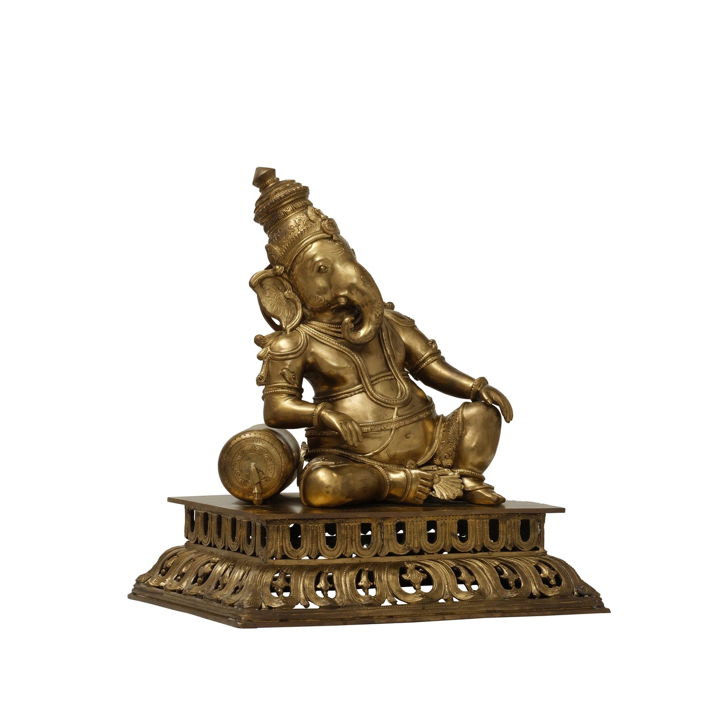 21" Relaxing Ganesha in Bronze