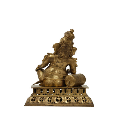 21" Relaxing Ganesha in Bronze