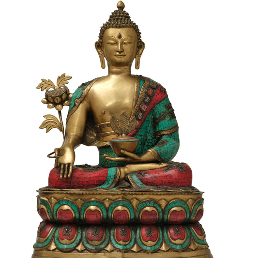 38"  Buddha Sitting in Brass