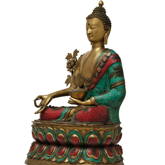 38"  Buddha Sitting in Brass