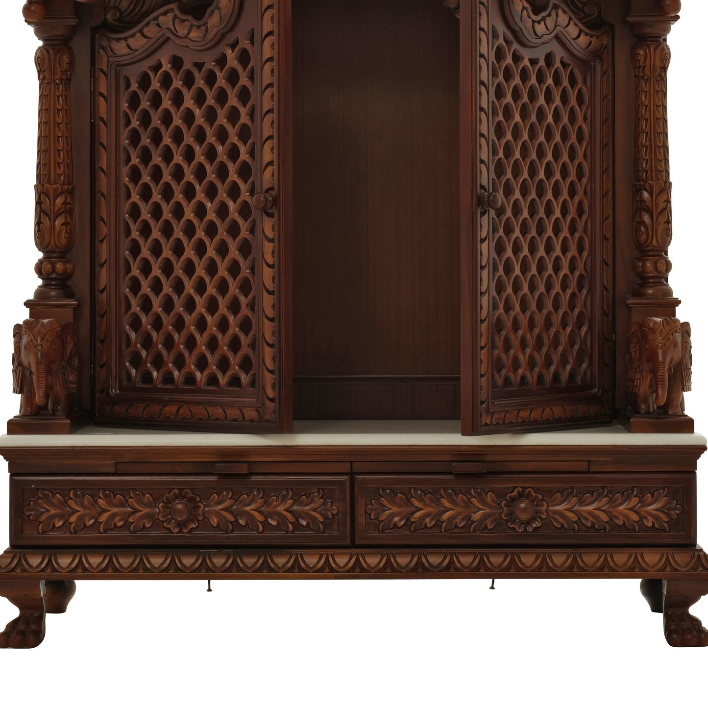 Pooja Mandir with doors in Teak Wood