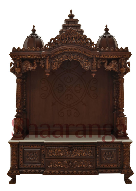 45" Mandir in Teak Wood