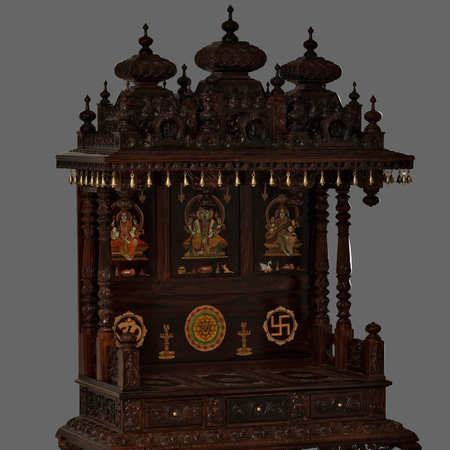 48" Ganesha Temple in Rose Wood