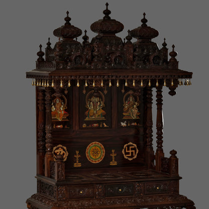 48" Ganesha Temple in Rose Wood