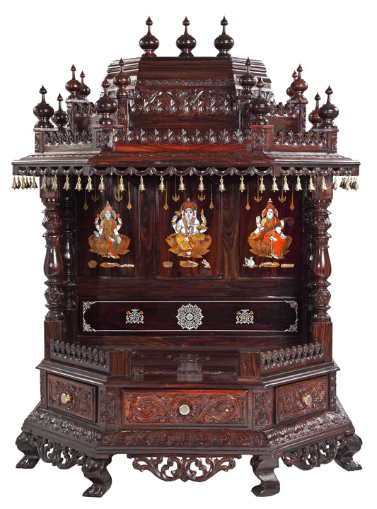 48" Ganesha Temple in Rose Wood