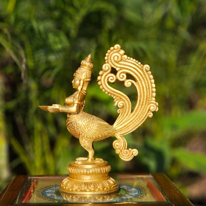 12" Decorative Lamp Lady Bird Design in Brass