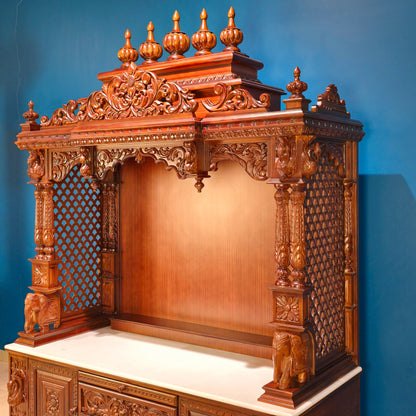 60" Pooja Mandir In Teak Wood