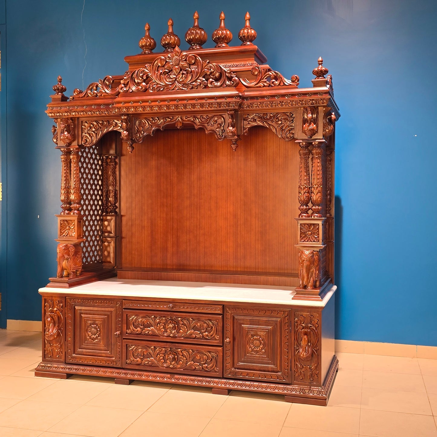 60" Pooja Mandir In Teak Wood