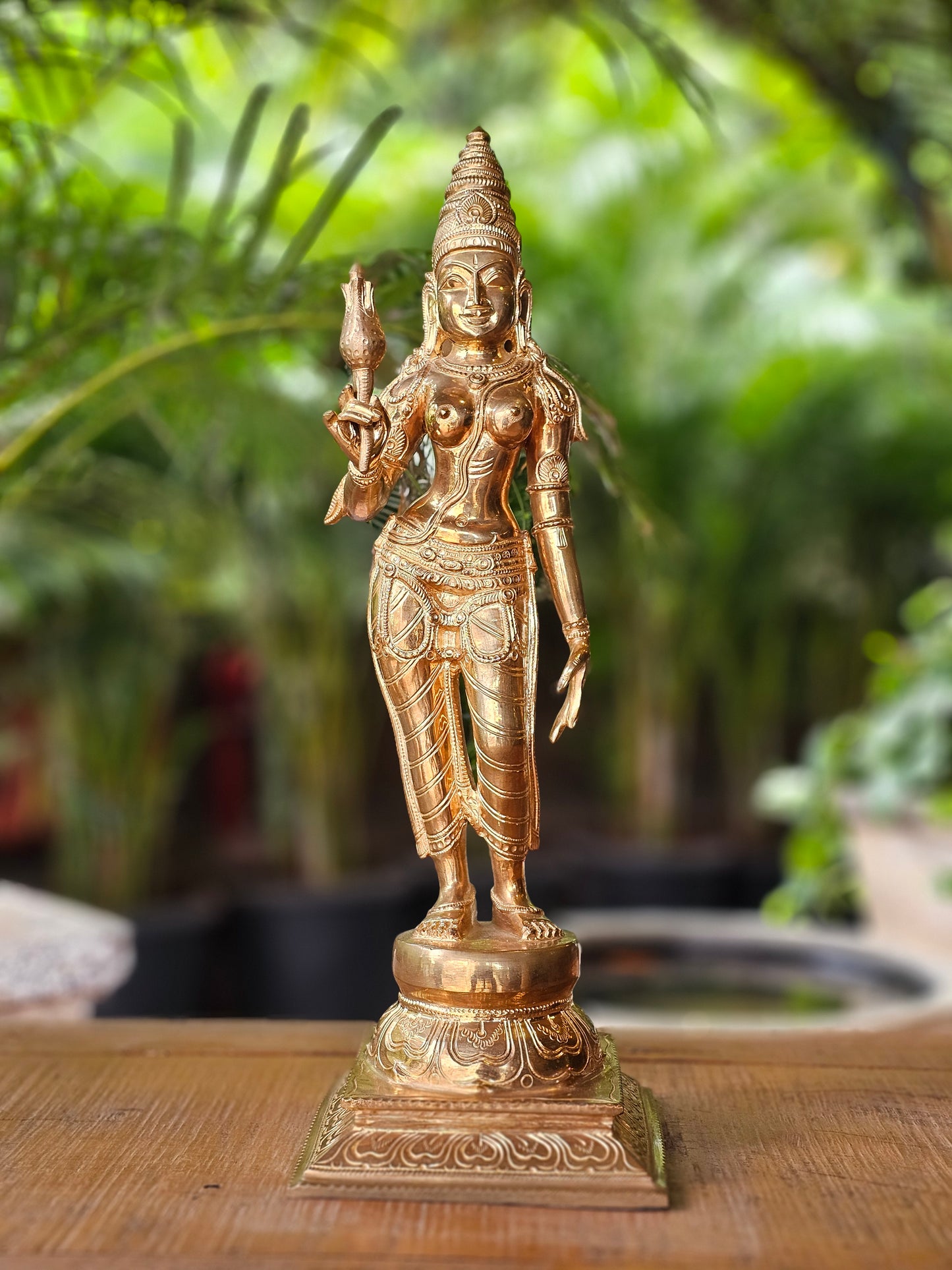 21" Parvati Devi Standing in Bronze