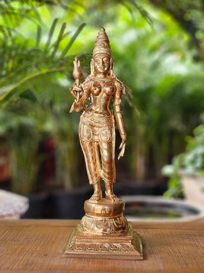 21" Parvati Devi Standing in Bronze