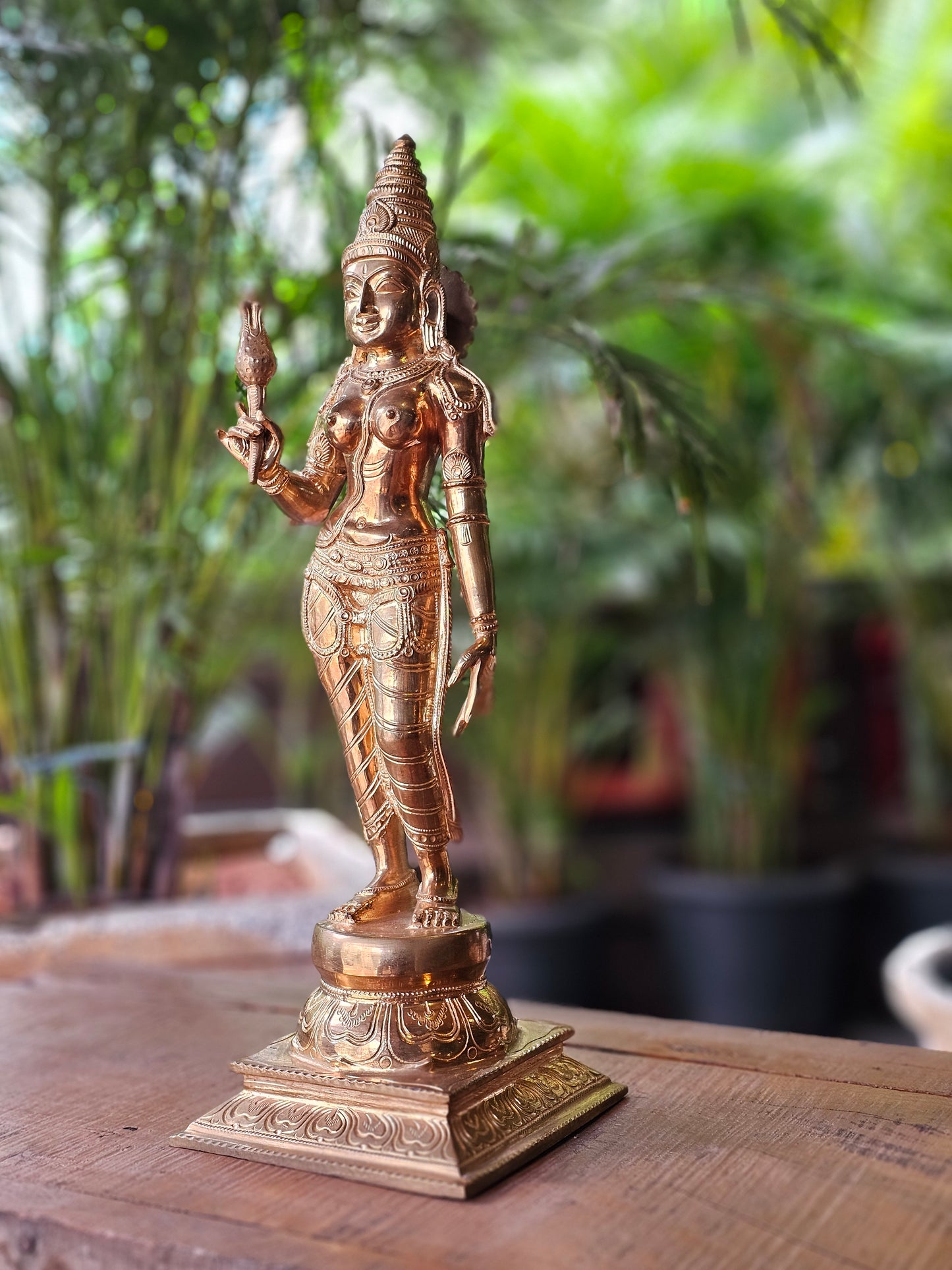 21" Parvati Devi Standing in Bronze
