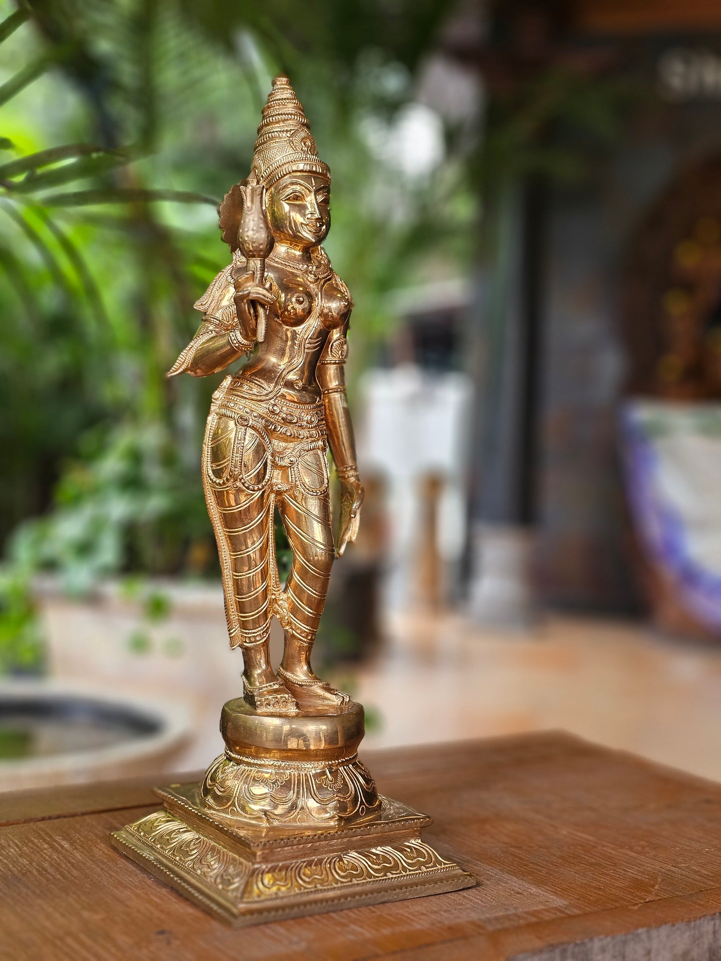21" Parvati Devi Standing in Bronze