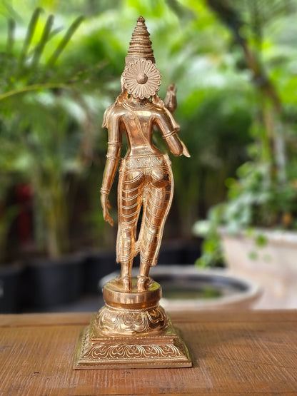 21" Parvati Devi Standing in Bronze