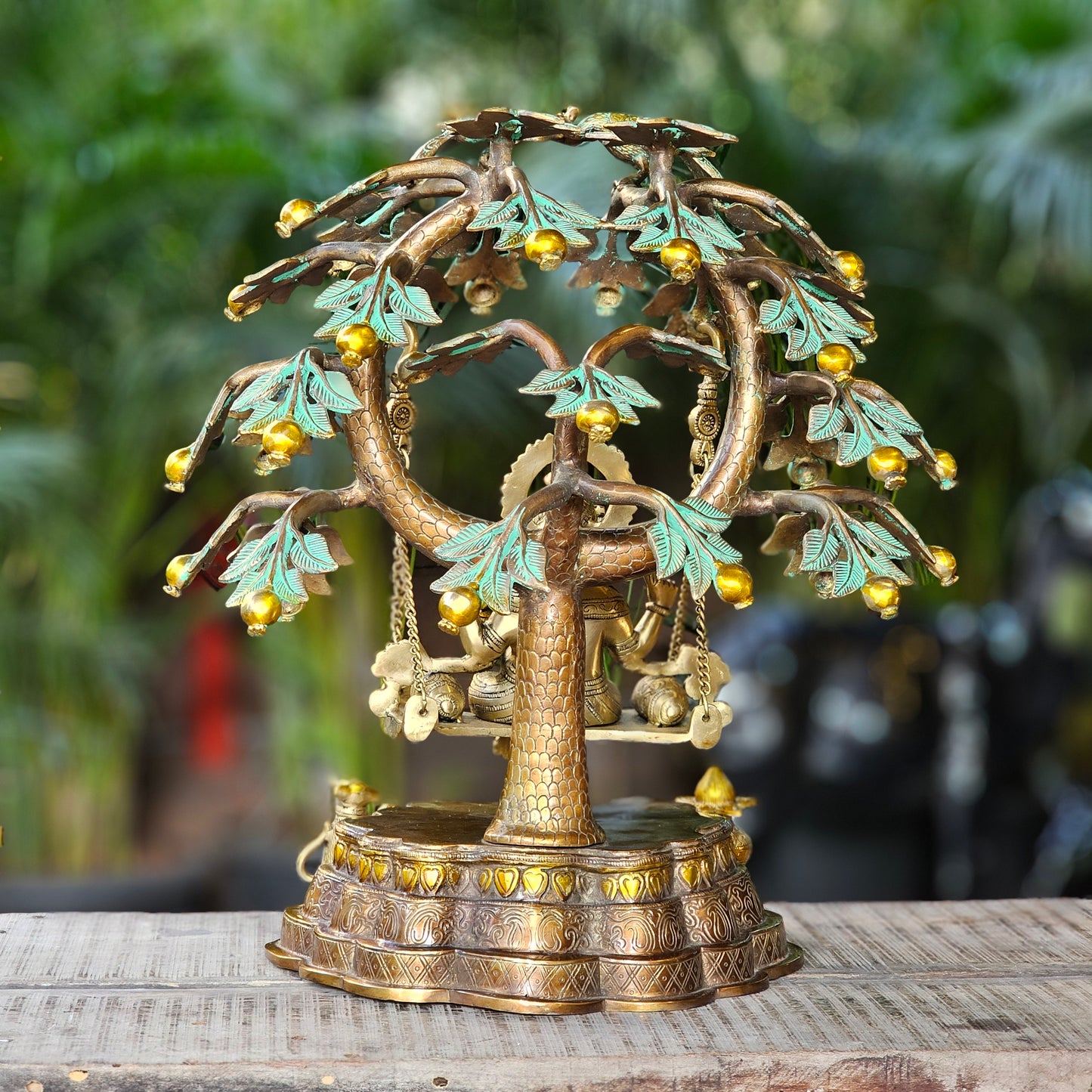 22 Inch Brass Ganesha Idol Swing  with Tree.