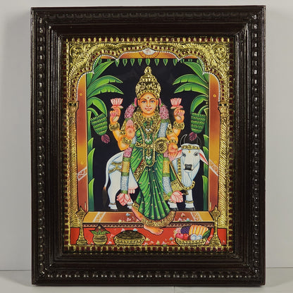 18" Gruha  Lakshmi  Tanjore Painting with 22K Gold Work