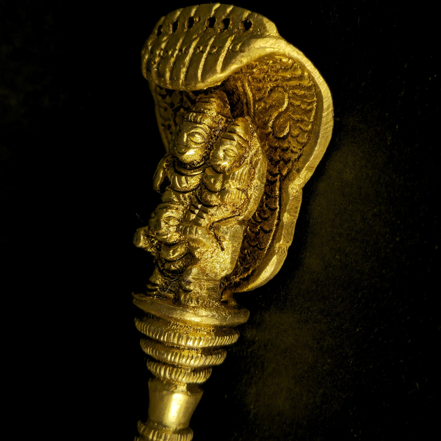 6.5" Vishnu Lakshmi Spoon  In Brass.