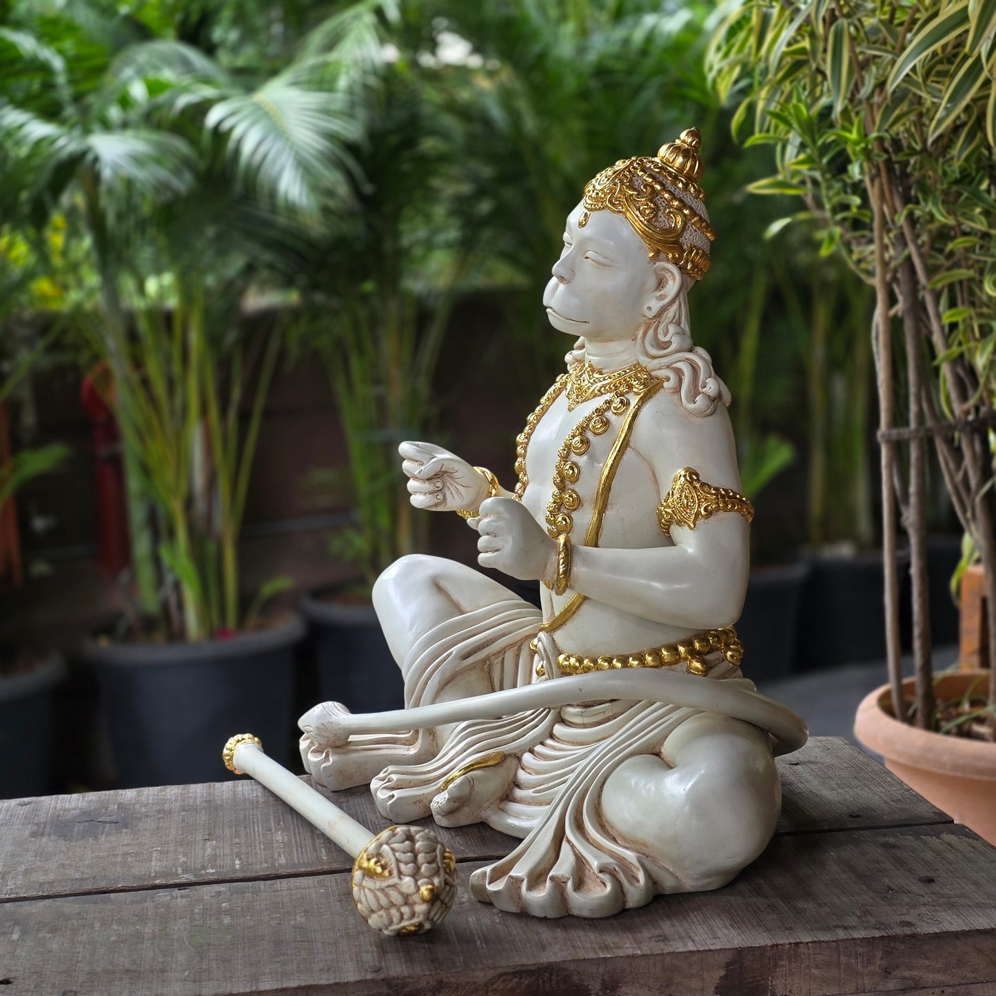 21"  Dhyana Hanuman in Culture Marble