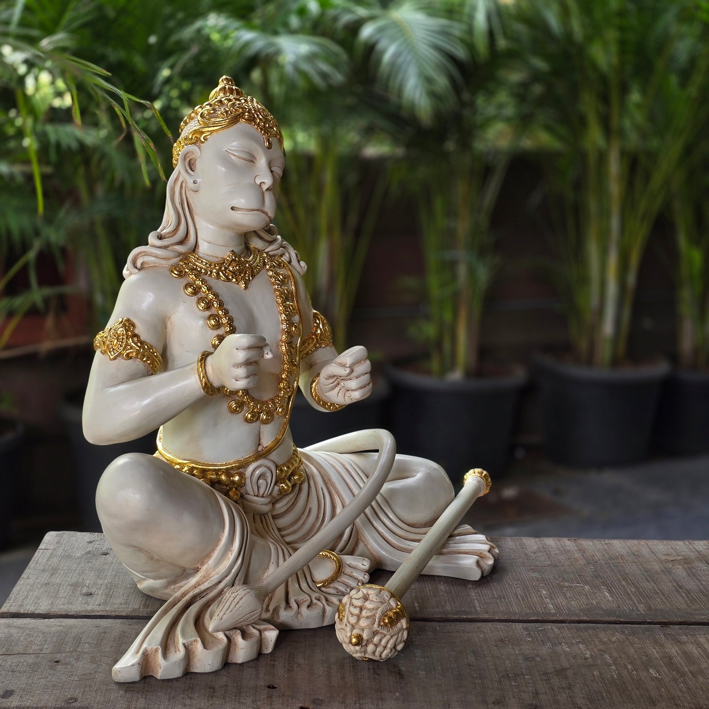 21"  Dhyana Hanuman in Culture Marble