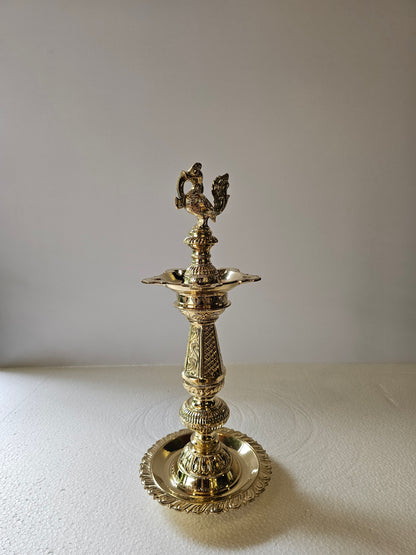 13" Celestial Bird Lamp in Bronze