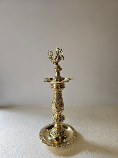 13" Celestial Bird Lamp in Bronze