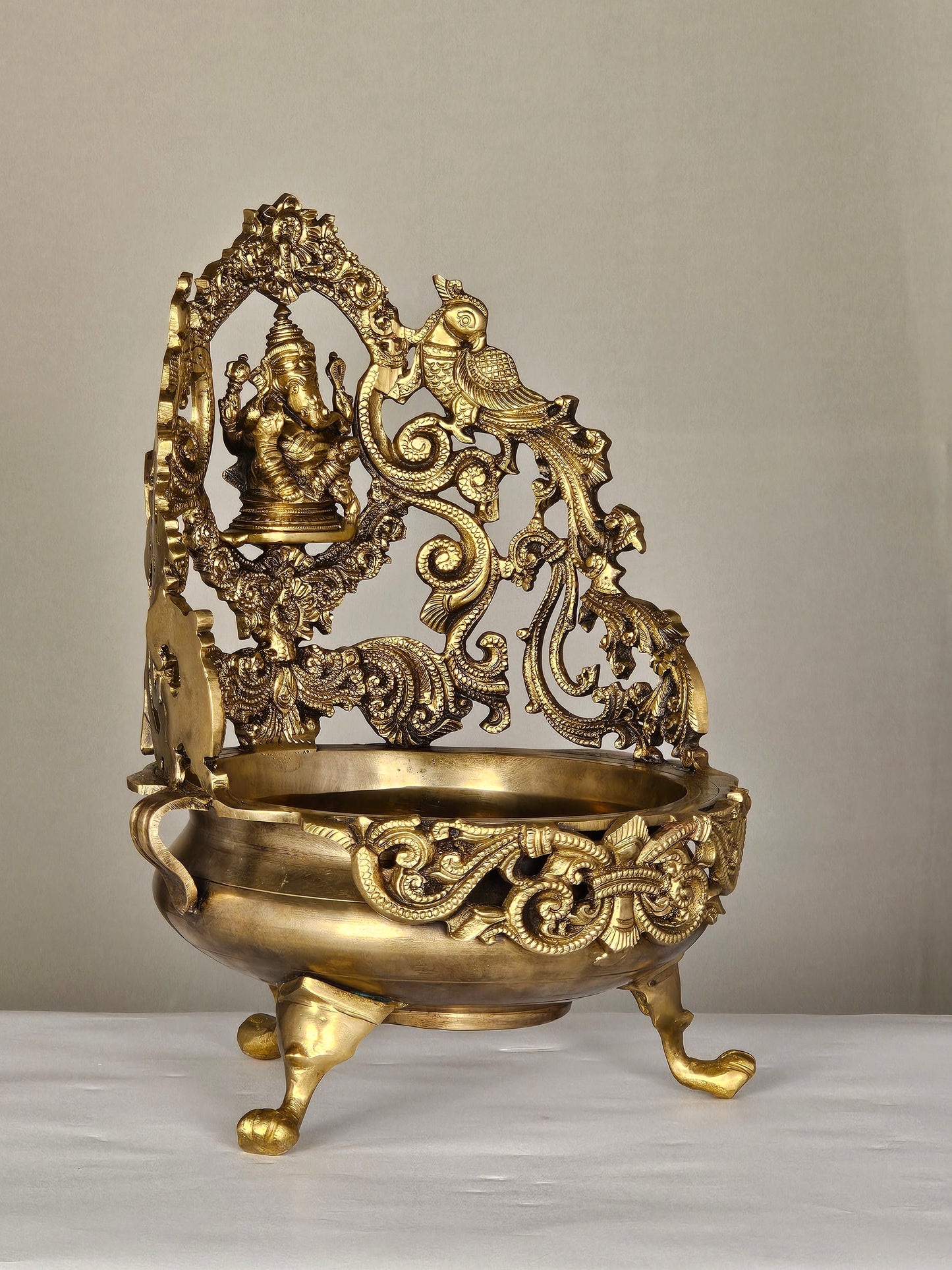 13" Ganesh Urli  in Bronze