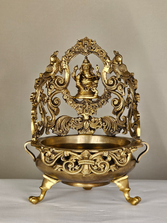 13" Ganesh Urli  in Bronze