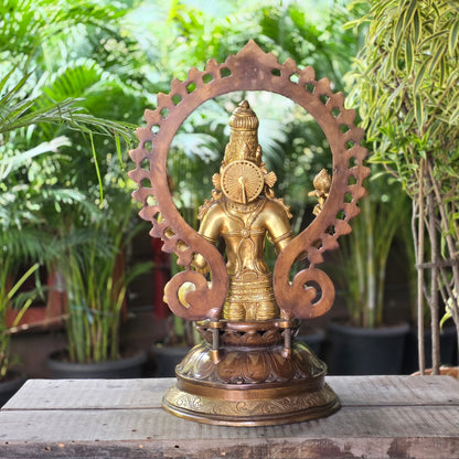25" Lakshmi Devi with Arch in Brass