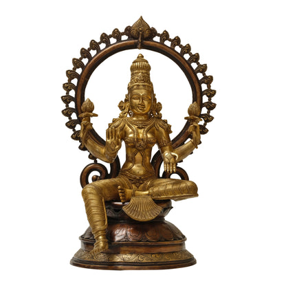 25" Lakshmi Devi with Arch in Brass