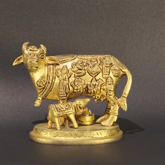 4" Cow & Calf In Brass. (Copy)