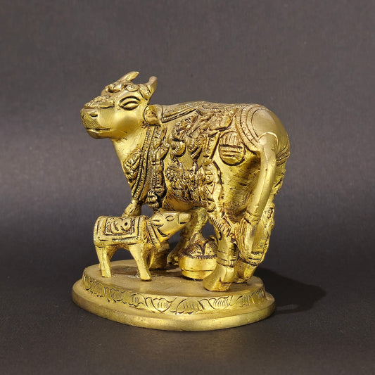 4" Cow & Calf In Brass. (Copy)