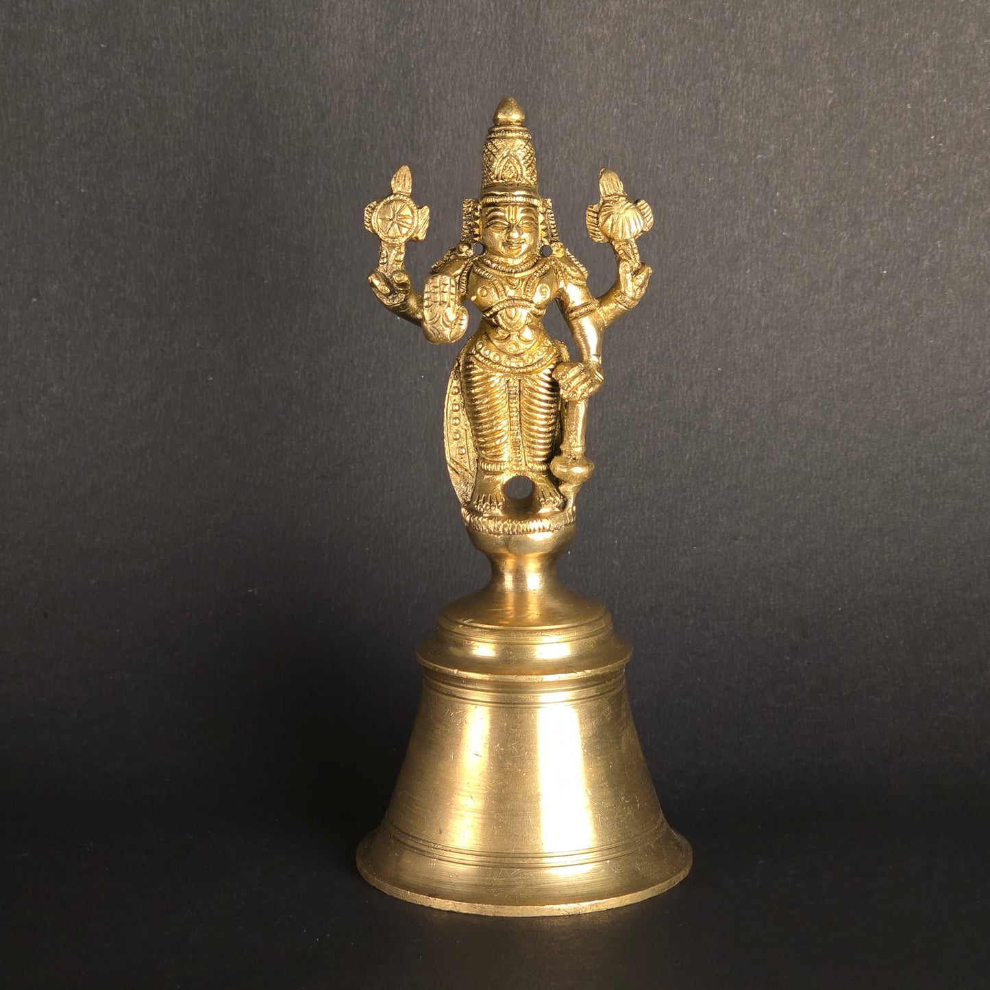 7" Vishnu Bell In Brass.