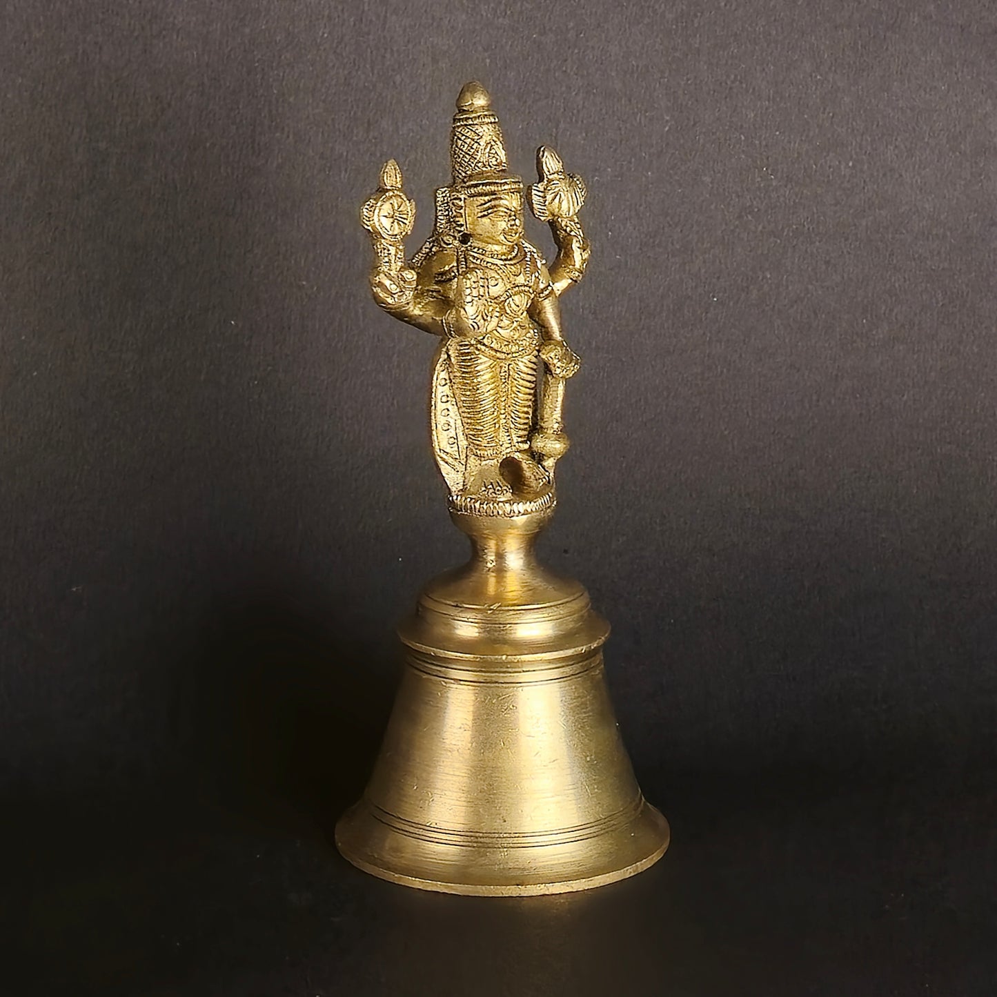 7" Vishnu Bell In Brass.