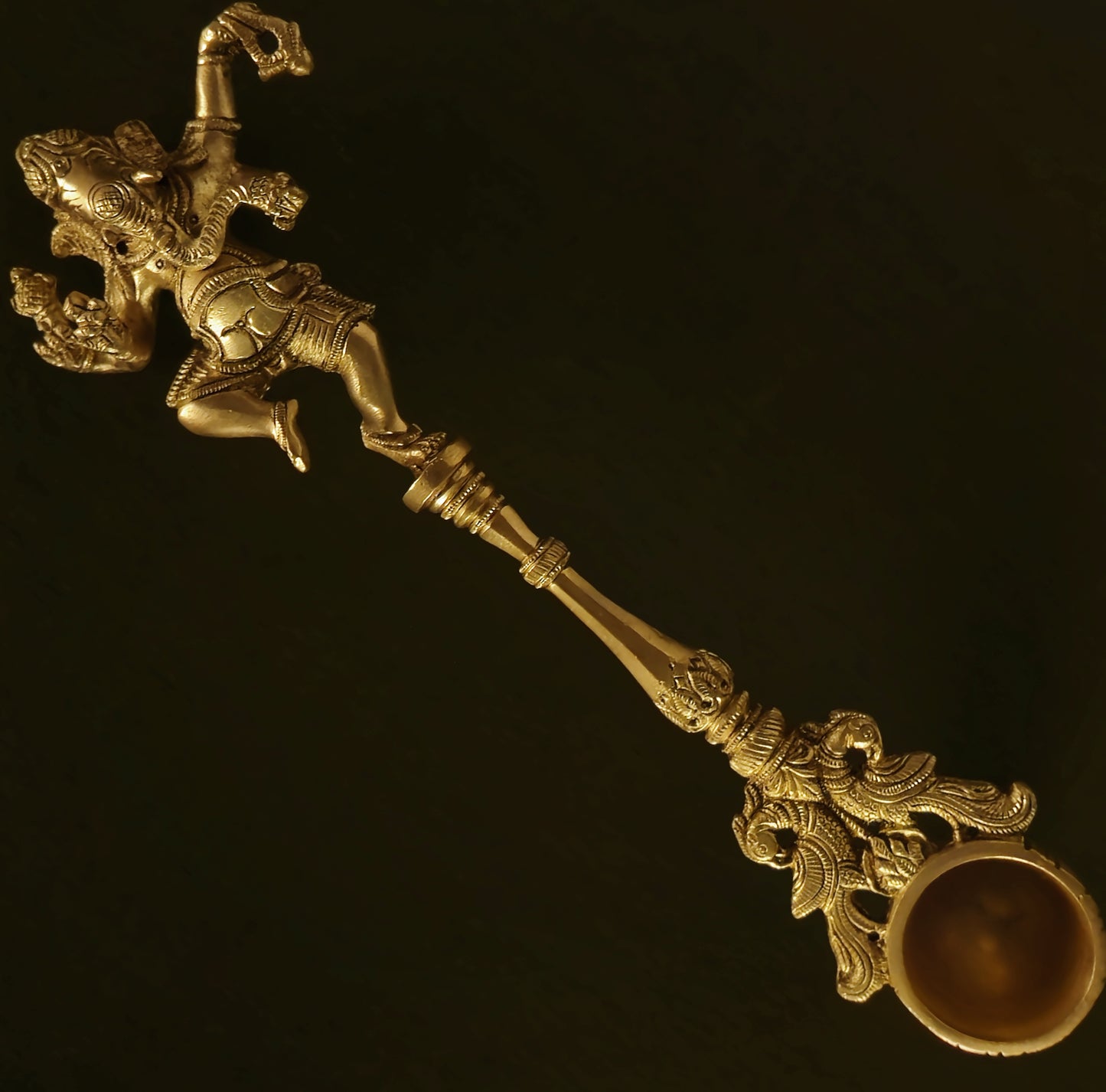 11" Ganesha Spoon  In Brass