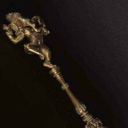 11" Ganesha Spoon  In Brass