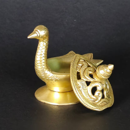 4" Swan Dhoop Burner In Brass.