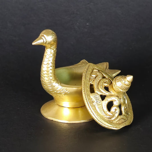 4" Swan Dhoop Burner In Brass.